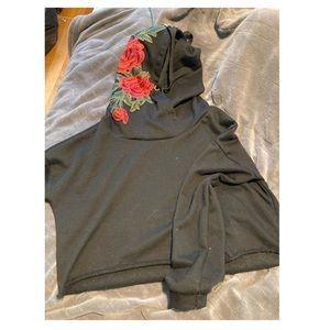 Black Cropped Hoodie